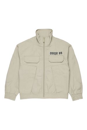 biege fabric jacket DSQUARED KIDS | DQ3237D0AGKDQ717